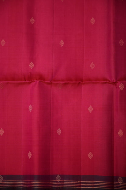 Pure Soft Silk Saree - Rani Pink & Bottle Green