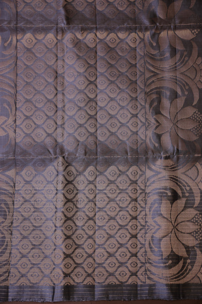 Pure Soft Silk Saree - Wine & Silver Grey