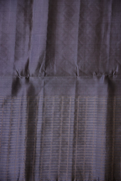 Pure Soft Silk Saree - Wine & Silver Grey
